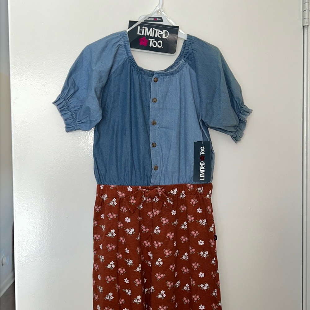 NWT Girls Limited Too one piece pants romper - size 10